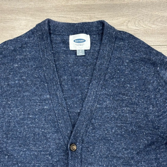 Men's Old Navy Large 42 - 44 Cardigan Sweater Blue Long Sleeve V-Neck Front - Picture 6 of 10